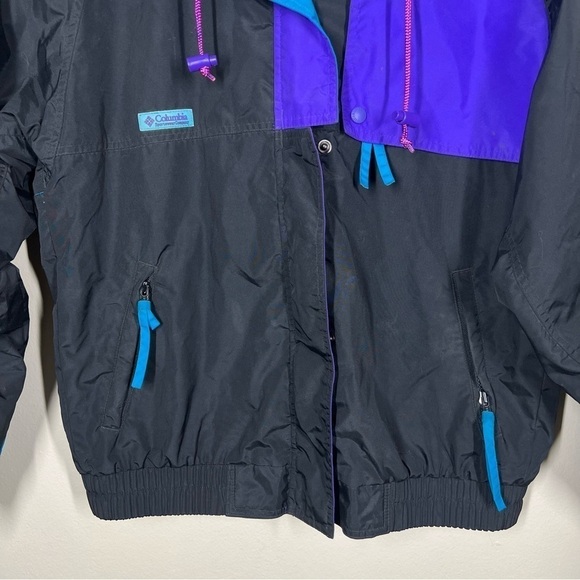 Columbia Sportswear Vintage Criterion Teal Black Purple Zip Up Jacket Large - Picture 6 of 11